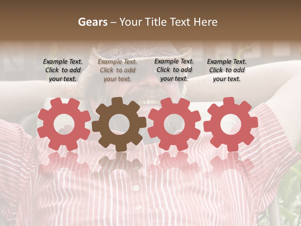 Man Relaxing In His Backyard PowerPoint Template