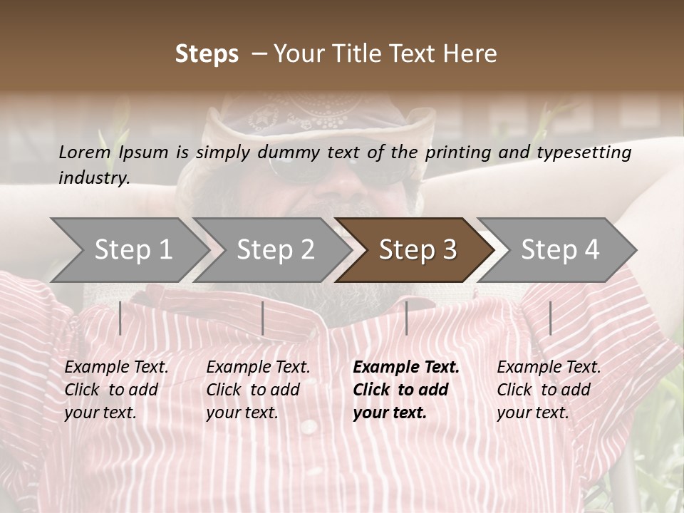 Man Relaxing In His Backyard PowerPoint Template