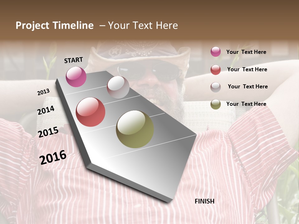 Man Relaxing In His Backyard PowerPoint Template