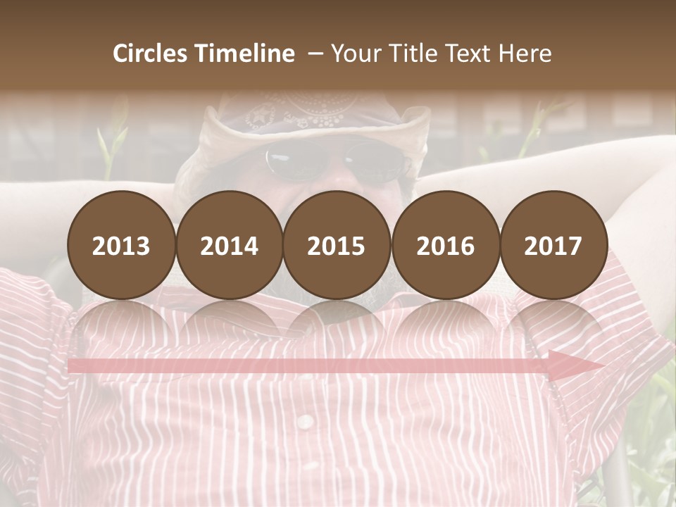 Man Relaxing In His Backyard PowerPoint Template