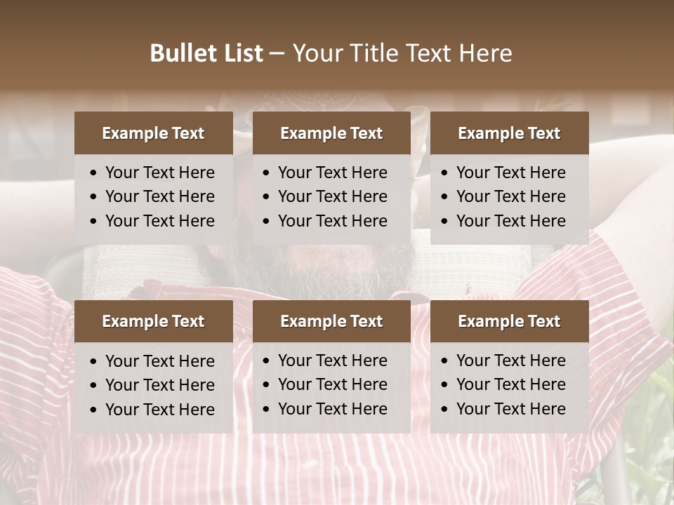 Man Relaxing In His Backyard PowerPoint Template