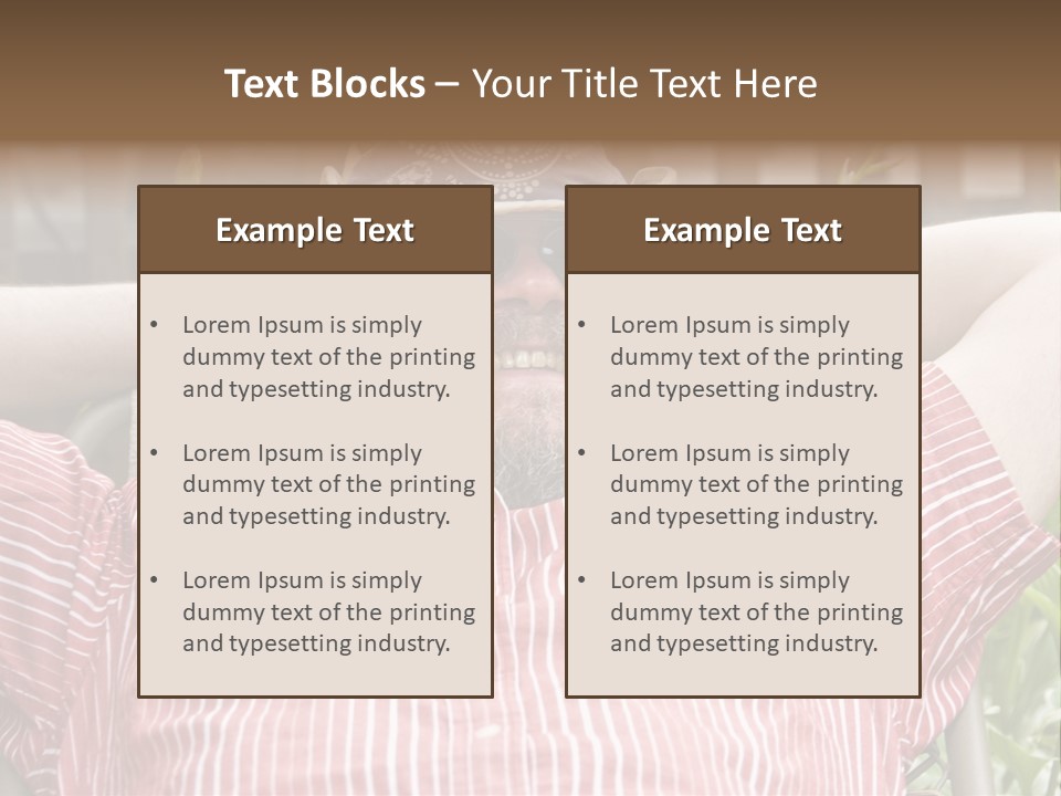 Man Relaxing In His Backyard PowerPoint Template