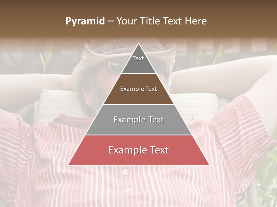 Man Relaxing In His Backyard PowerPoint Template