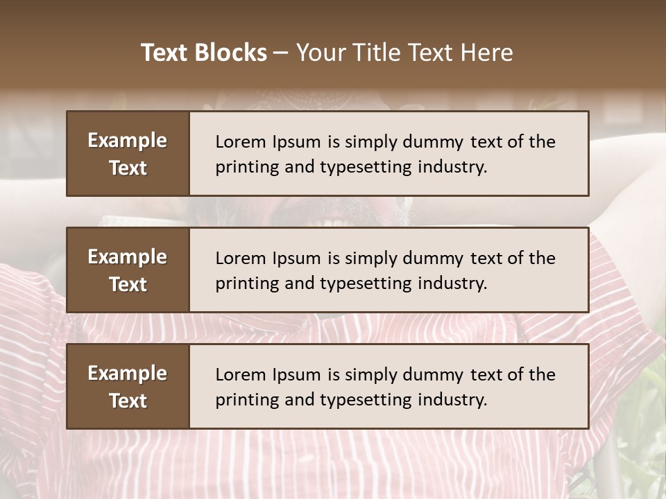 Man Relaxing In His Backyard PowerPoint Template