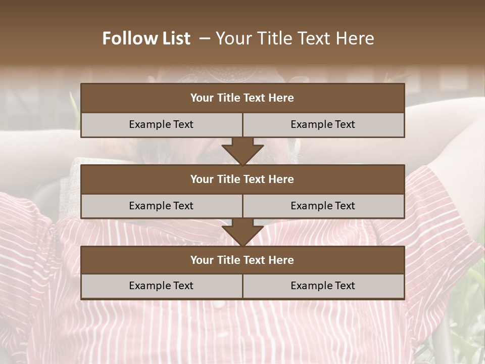 Man Relaxing In His Backyard PowerPoint Template