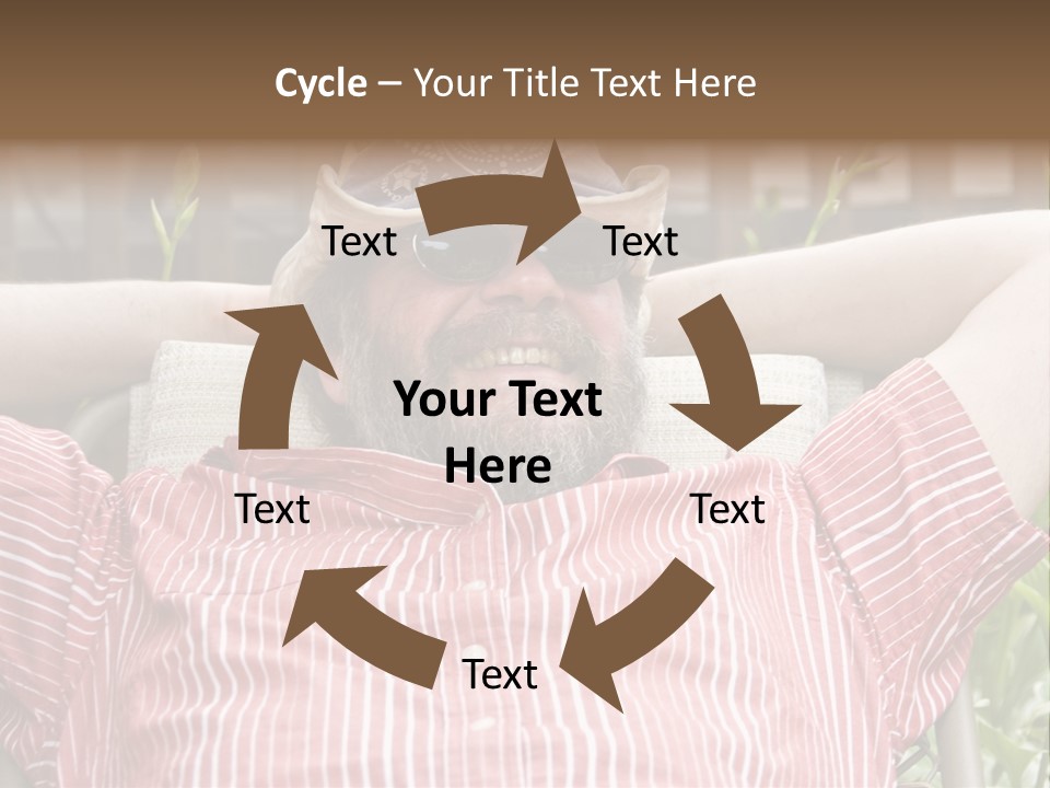 Man Relaxing In His Backyard PowerPoint Template