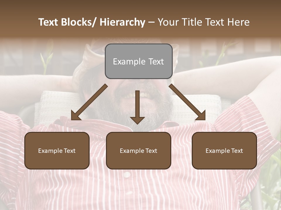 Man Relaxing In His Backyard PowerPoint Template