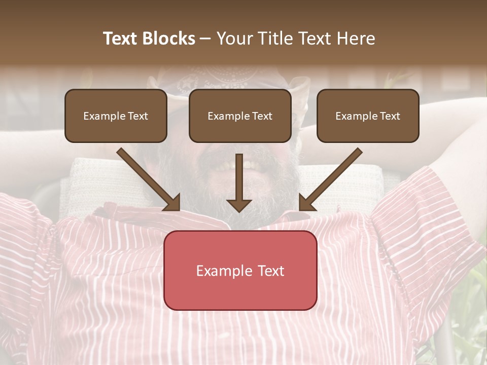 Man Relaxing In His Backyard PowerPoint Template