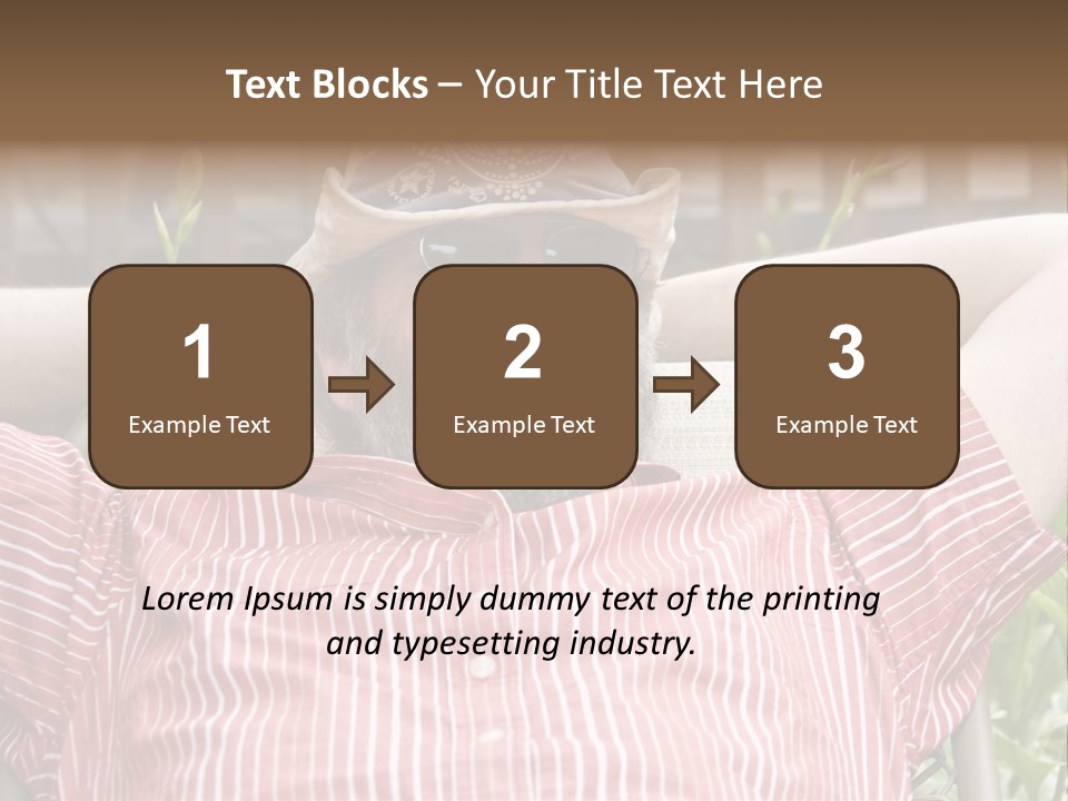 Man Relaxing In His Backyard PowerPoint Template