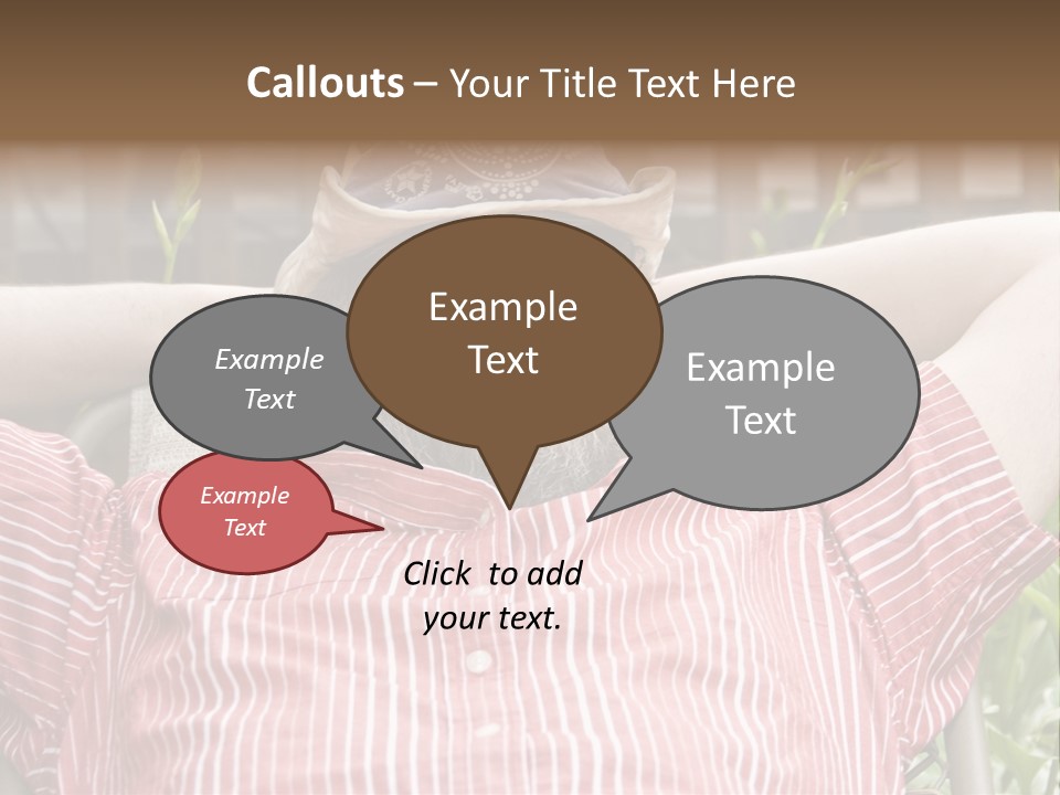 Man Relaxing In His Backyard PowerPoint Template