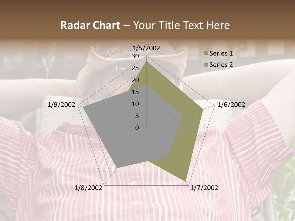 Man Relaxing In His Backyard PowerPoint Template