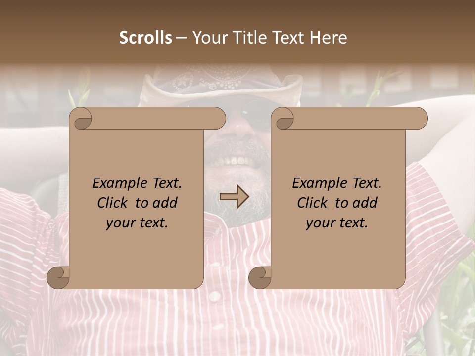 Man Relaxing In His Backyard PowerPoint Template