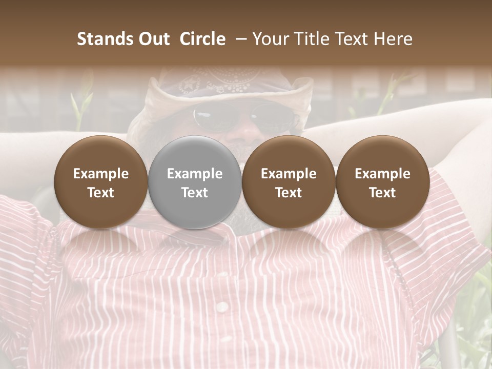 Man Relaxing In His Backyard PowerPoint Template