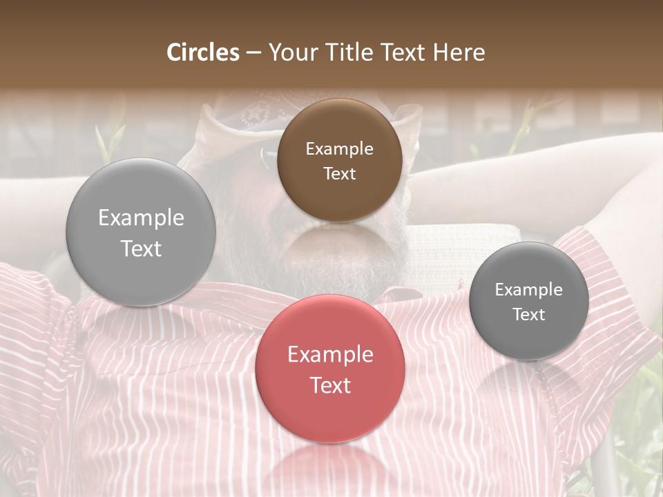 Man Relaxing In His Backyard PowerPoint Template