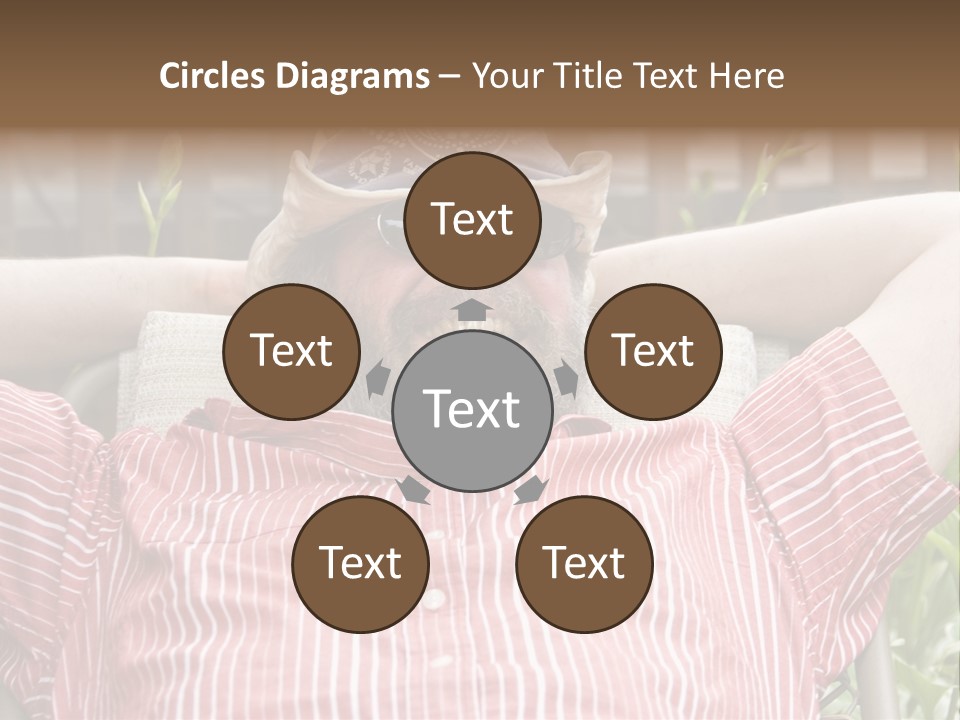 Man Relaxing In His Backyard PowerPoint Template