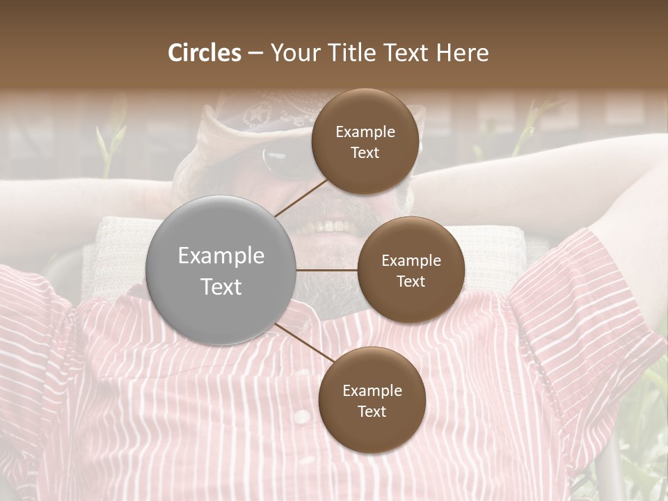 Man Relaxing In His Backyard PowerPoint Template