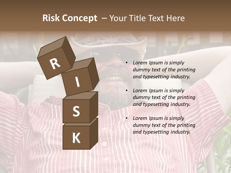 Man Relaxing In His Backyard PowerPoint Template