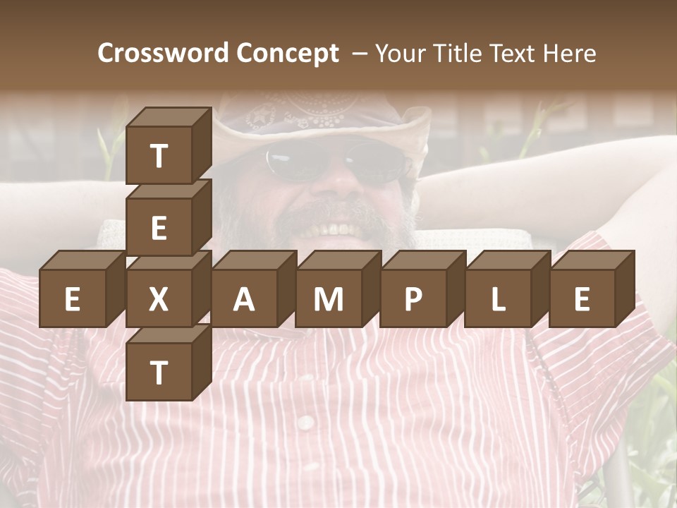 Man Relaxing In His Backyard PowerPoint Template