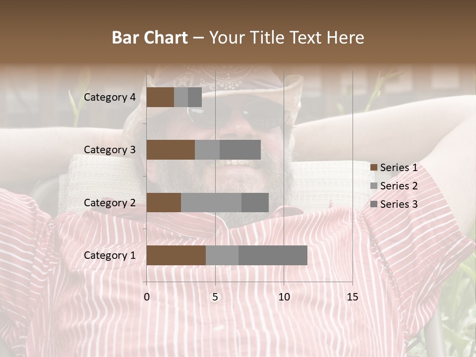 Man Relaxing In His Backyard PowerPoint Template
