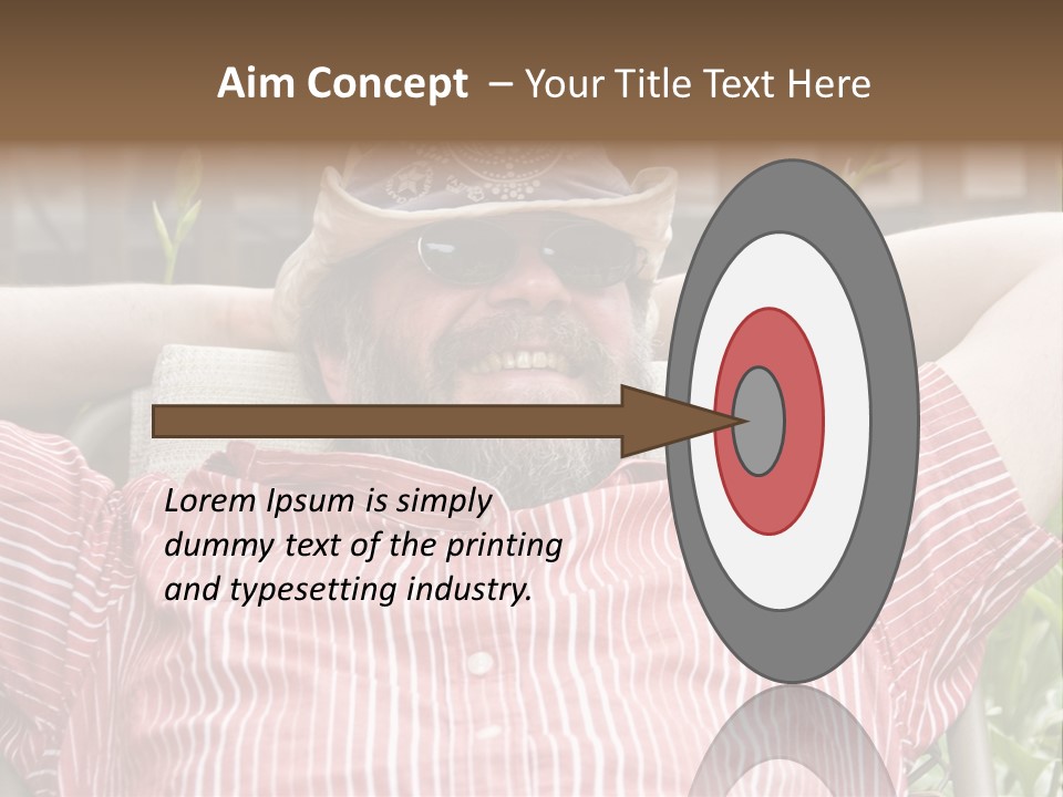 Man Relaxing In His Backyard PowerPoint Template