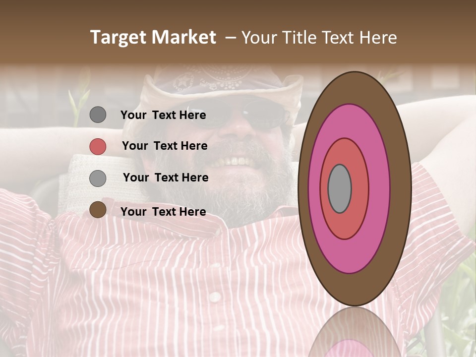 Man Relaxing In His Backyard PowerPoint Template