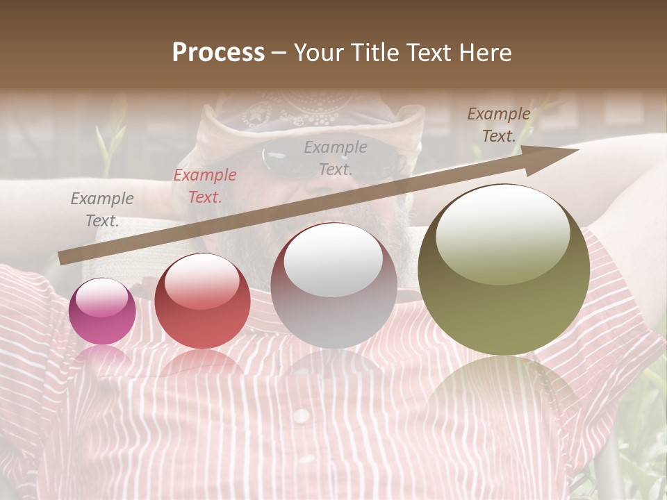 Man Relaxing In His Backyard PowerPoint Template