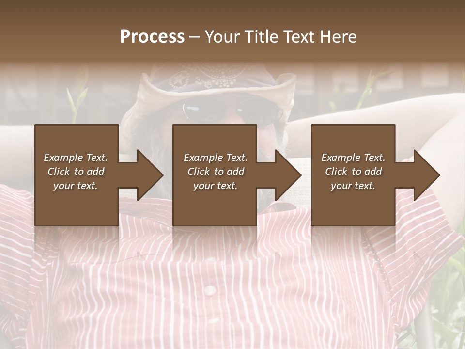 Man Relaxing In His Backyard PowerPoint Template