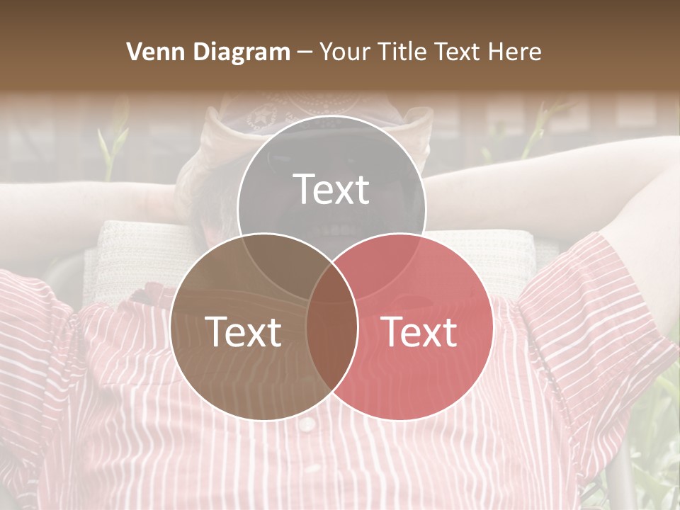 Man Relaxing In His Backyard PowerPoint Template