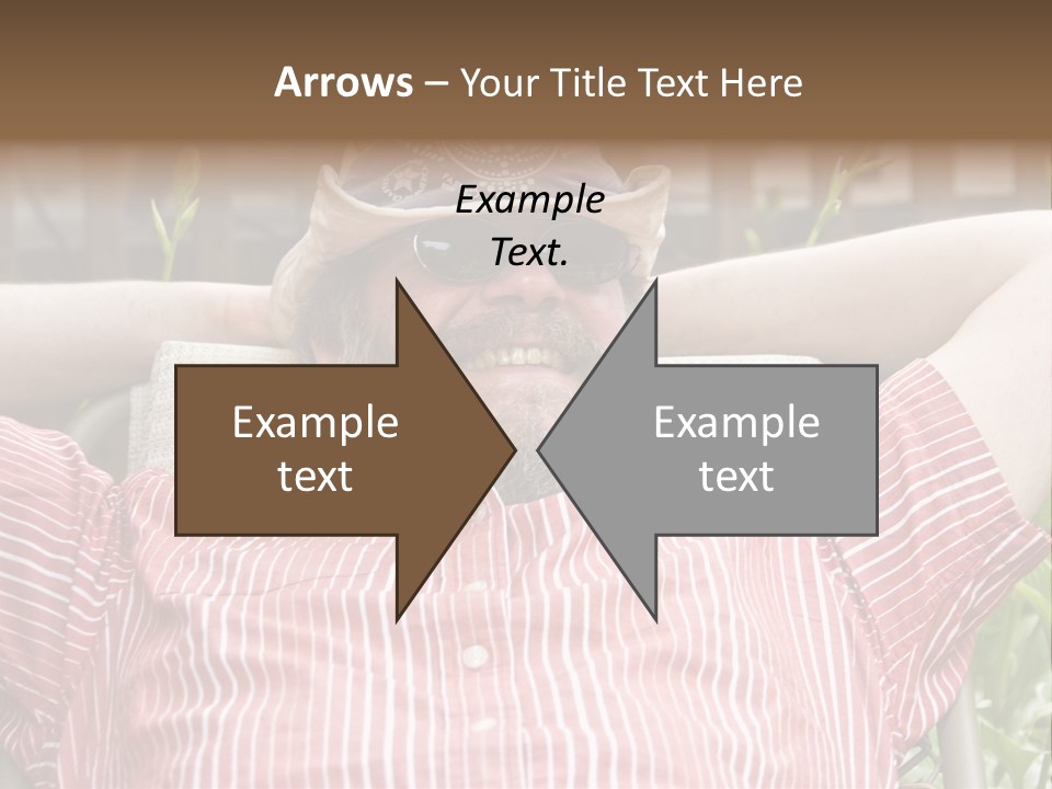 Man Relaxing In His Backyard PowerPoint Template