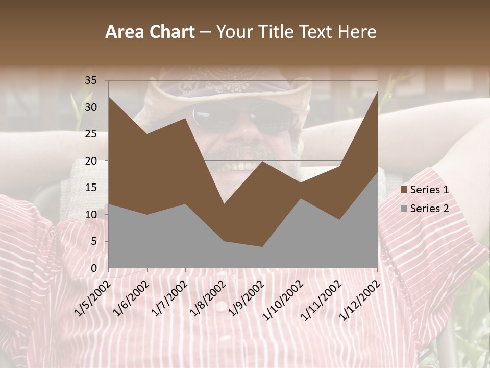 Man Relaxing In His Backyard PowerPoint Template