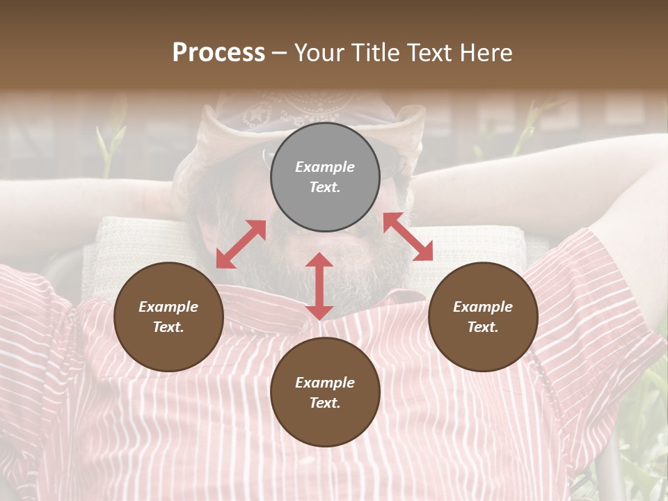 Man Relaxing In His Backyard PowerPoint Template