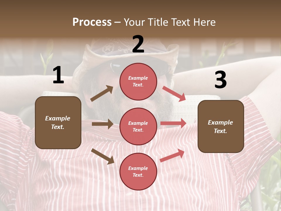 Man Relaxing In His Backyard PowerPoint Template