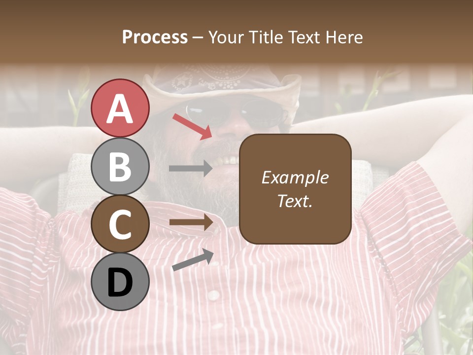 Man Relaxing In His Backyard PowerPoint Template