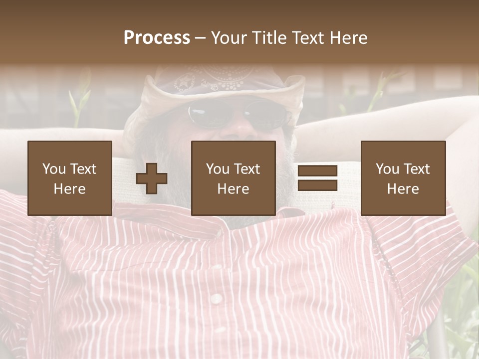 Man Relaxing In His Backyard PowerPoint Template