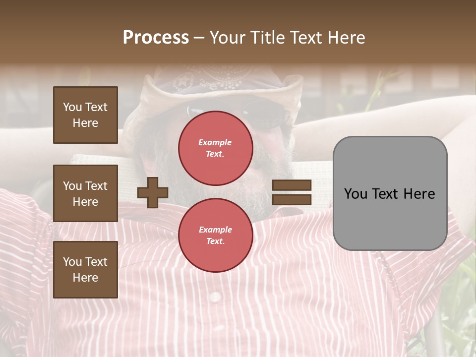 Man Relaxing In His Backyard PowerPoint Template