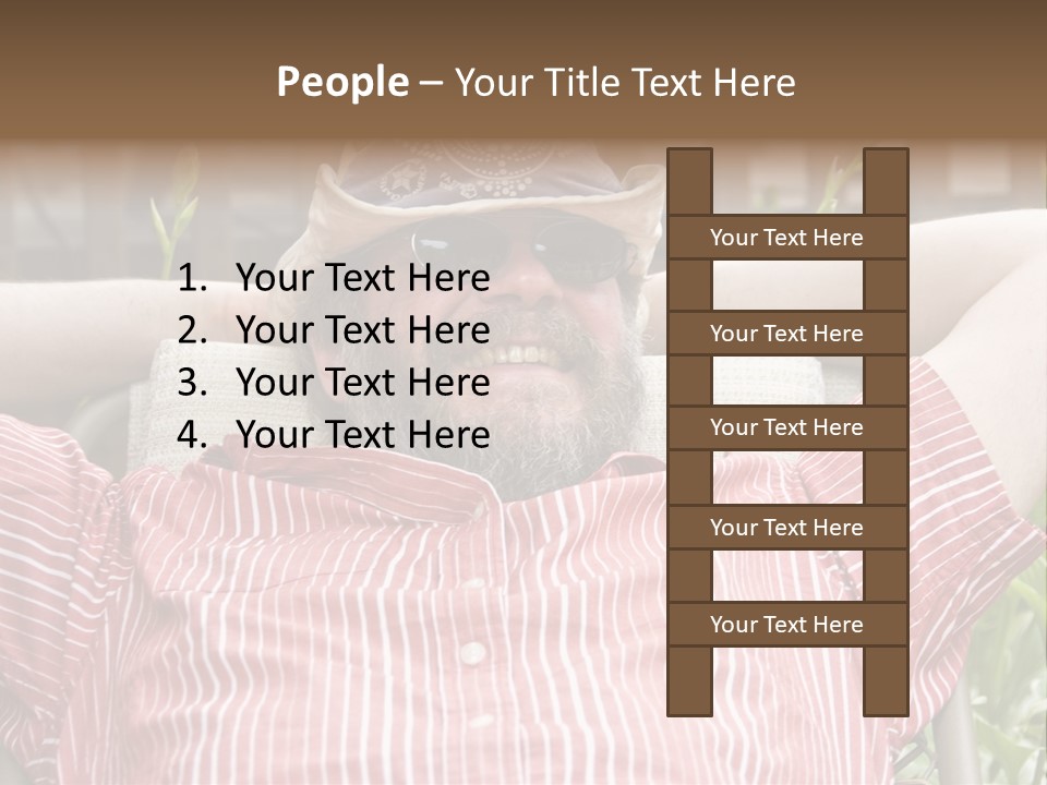 Man Relaxing In His Backyard PowerPoint Template