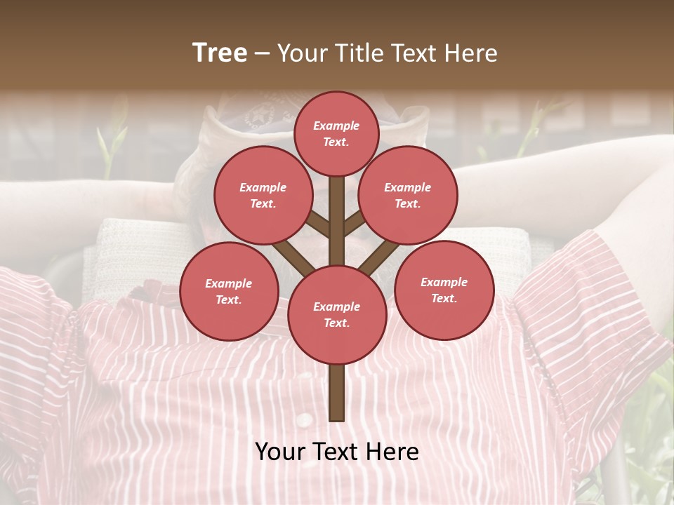 Man Relaxing In His Backyard PowerPoint Template