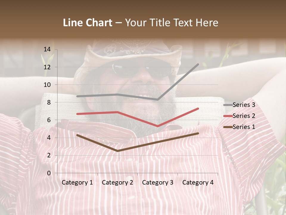 Man Relaxing In His Backyard PowerPoint Template