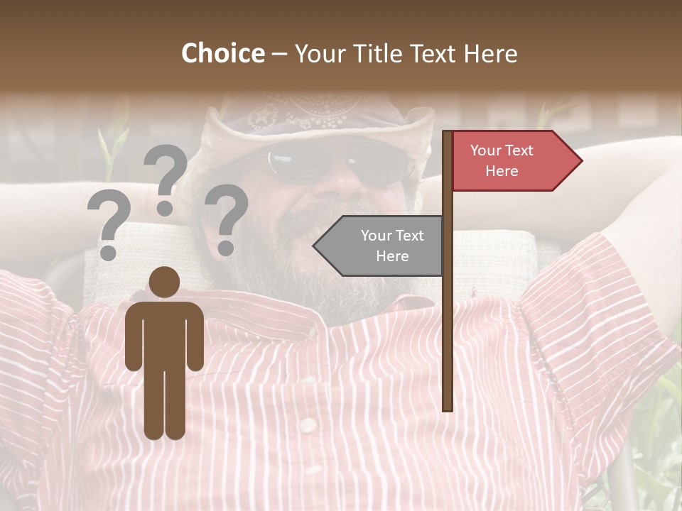 Man Relaxing In His Backyard PowerPoint Template