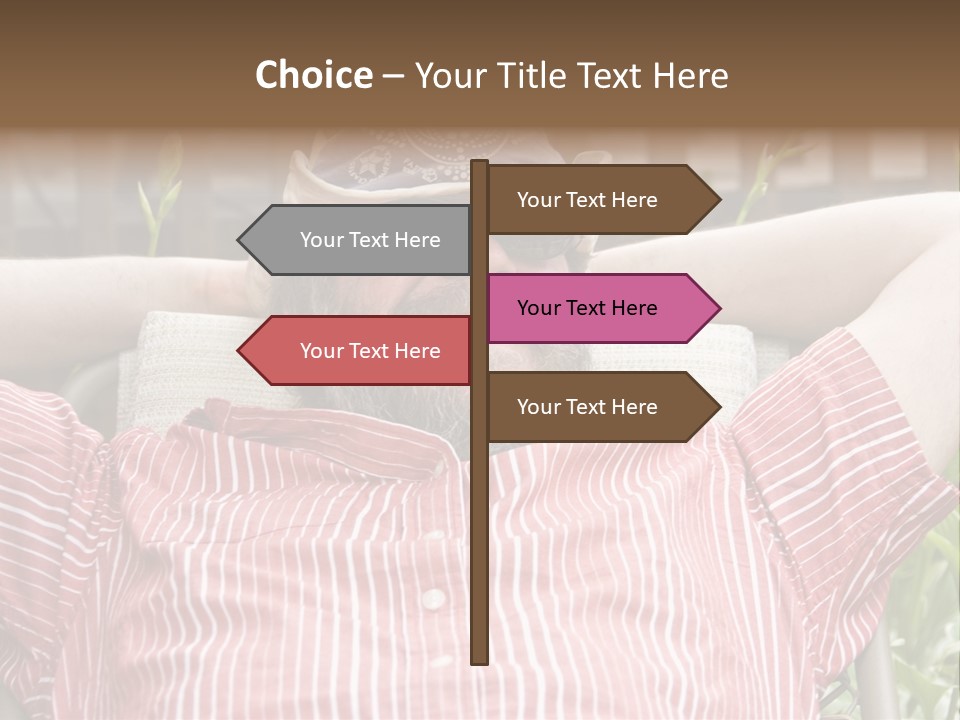 Man Relaxing In His Backyard PowerPoint Template