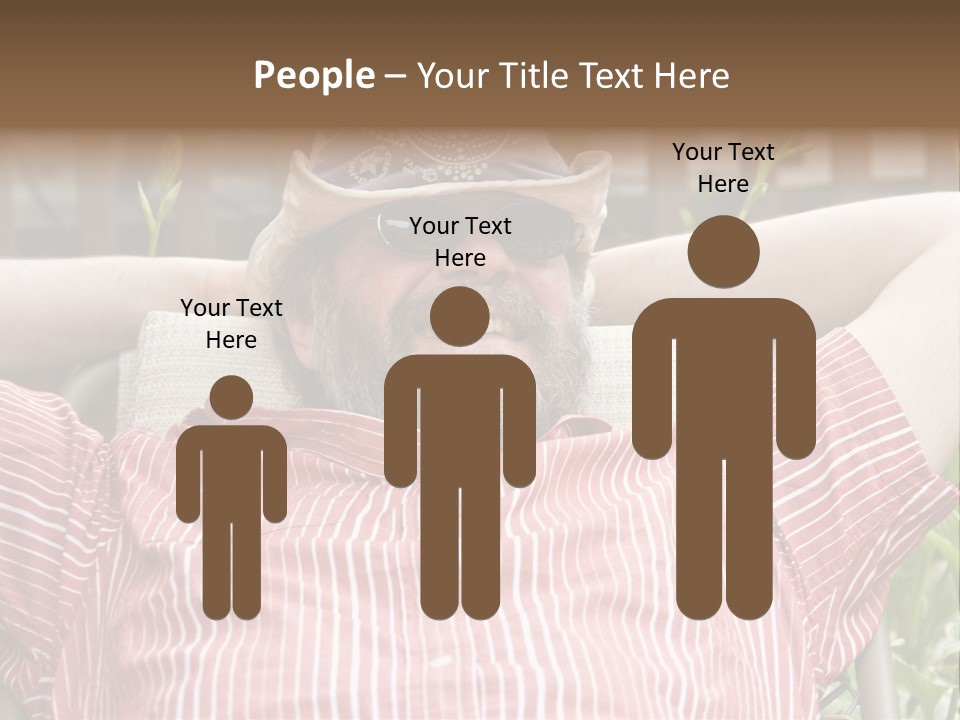 Man Relaxing In His Backyard PowerPoint Template