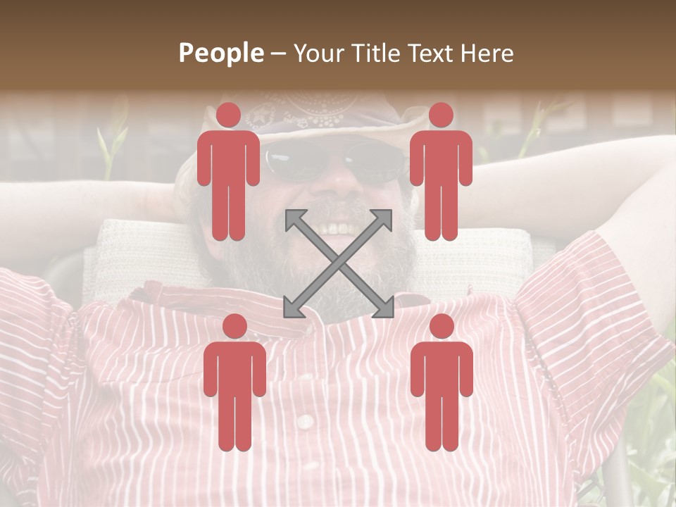 Man Relaxing In His Backyard PowerPoint Template