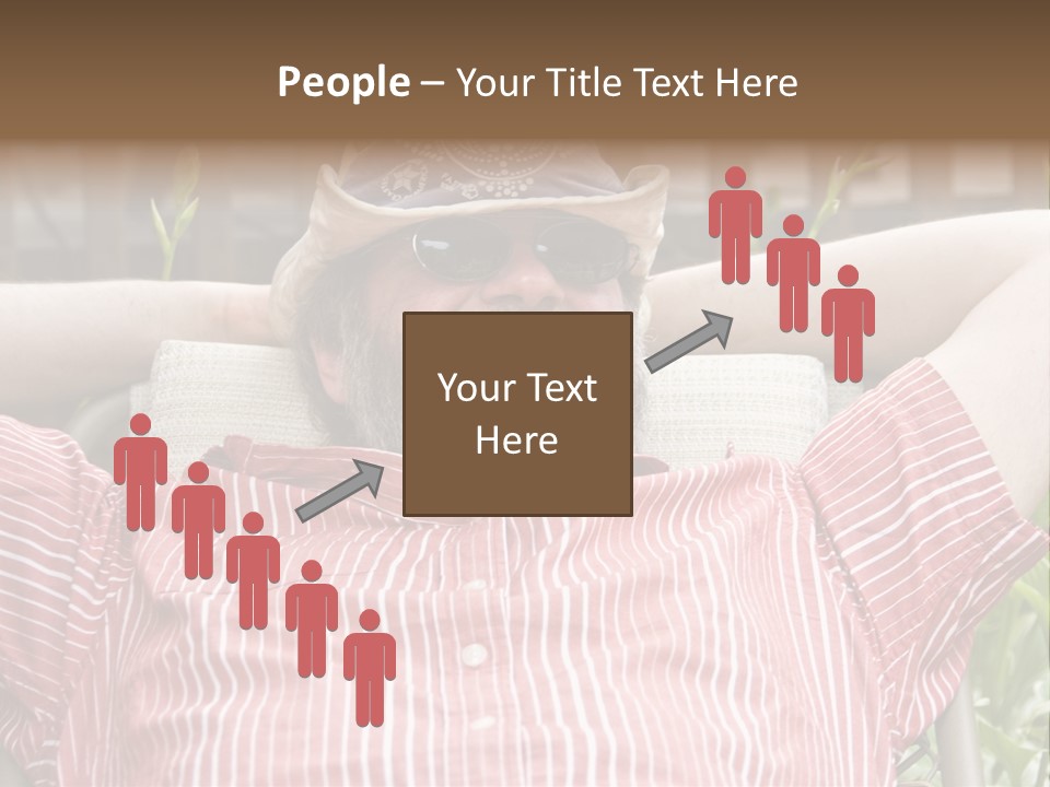 Man Relaxing In His Backyard PowerPoint Template