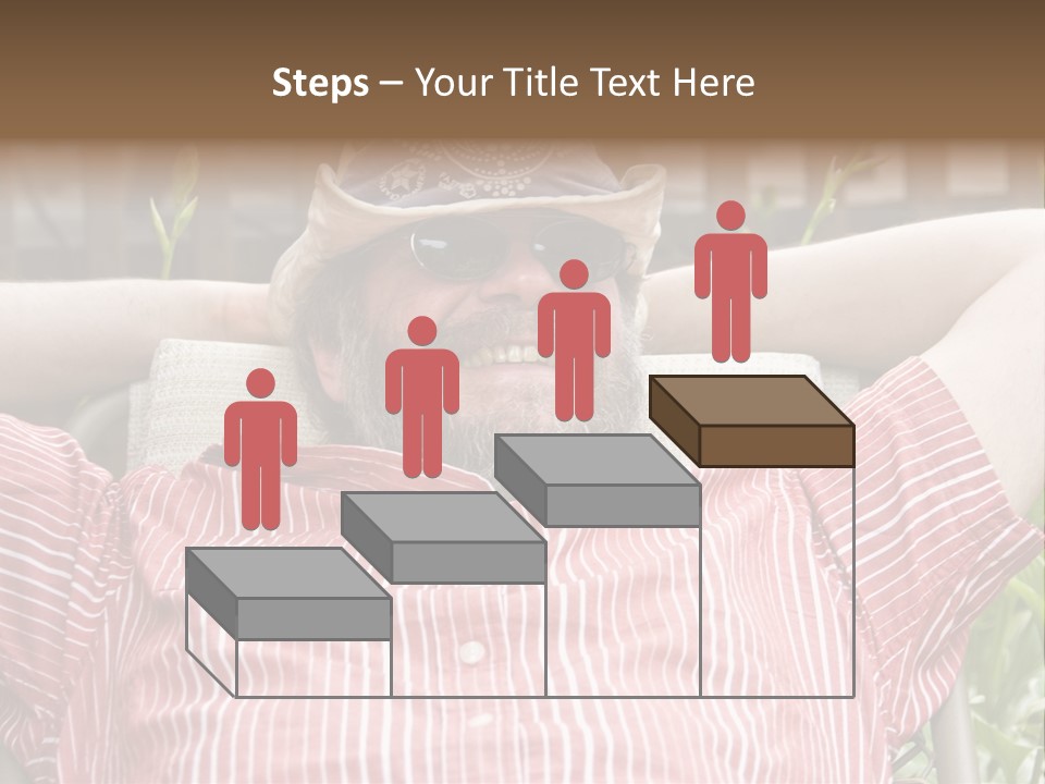 Man Relaxing In His Backyard PowerPoint Template