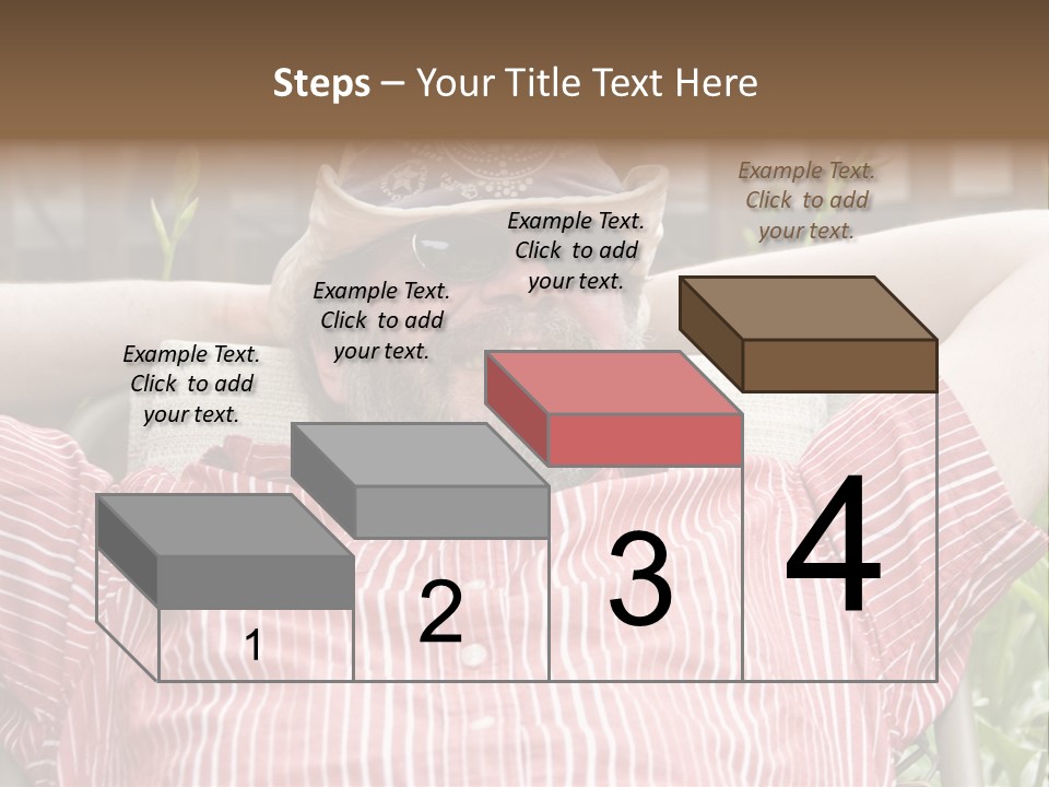 Man Relaxing In His Backyard PowerPoint Template