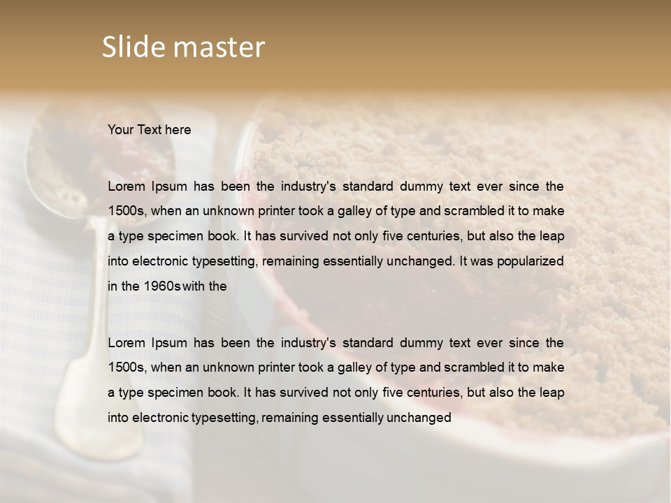 Dish Of Rhubarb And Blood Orange Crumble PowerPoint Template