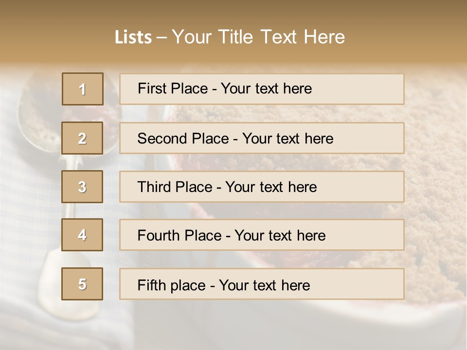 Dish Of Rhubarb And Blood Orange Crumble PowerPoint Template