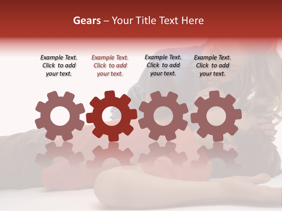 Female Nurse Using A Resuscitation Mask On A Young Unconscious Boy. Focus To Boy. PowerPoint Template