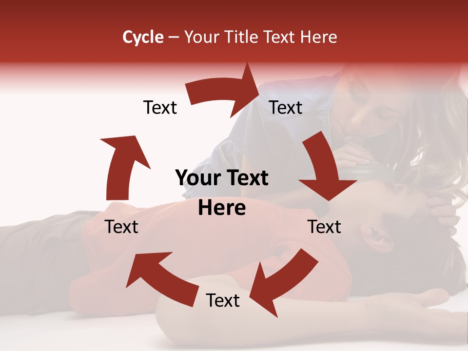 Female Nurse Using A Resuscitation Mask On A Young Unconscious Boy. Focus To Boy. PowerPoint Template