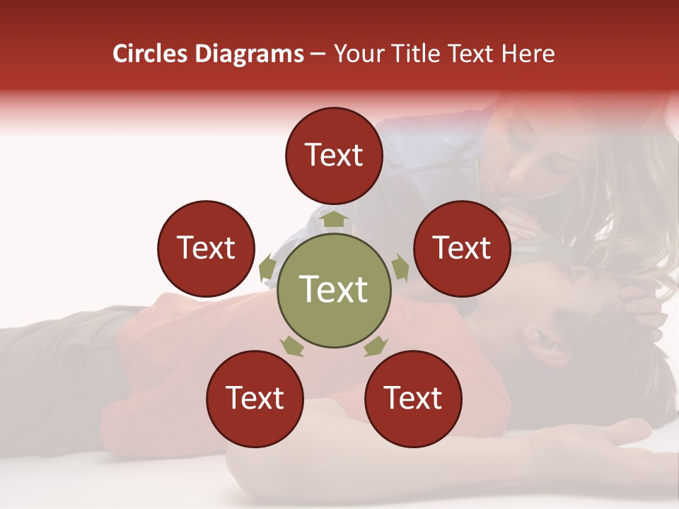 Female Nurse Using A Resuscitation Mask On A Young Unconscious Boy. Focus To Boy. PowerPoint Template